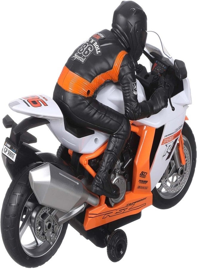 TONICTOYS لعبة دراجة نارية عالية السرعة تعمل بجهاز تحكم عن بعد من TONICTOYS - دراجة حركات بهلوانية قابلة لإعادة الشحن مع أضواء LED ووضع الانجراف للأطفال والكبار (متعددة الألوان) - Image 4